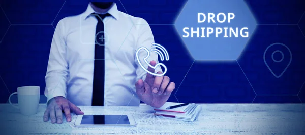 Conceptual Display Drop Shipping Concept Meaning Send Goods Manufacturer Directly — Stock Photo, Image