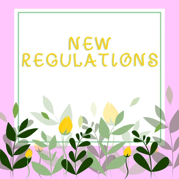 Inspiration Showing Sign New Regulations Word Regulation Controlling Activity Usually — Stockfoto