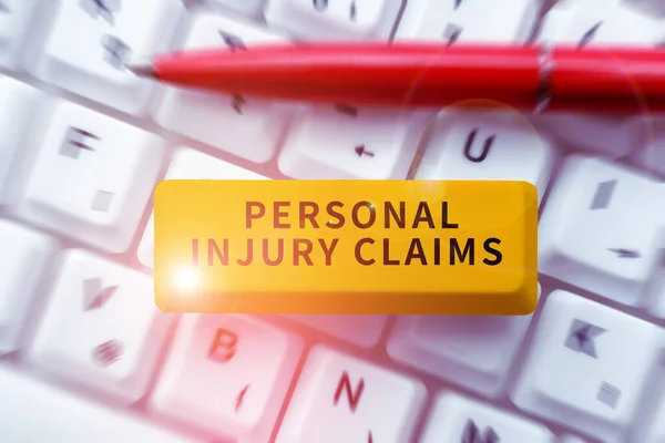 Inspiration Showing Sign Personal Injury Claims Word Being Hurt Injured — Foto Stock