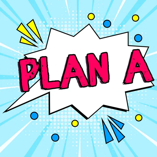 Textschild Mit Plan Geschäftskonzept Ursprünglichem Plan Oder Strategie Detaillierter Vorschlag — Stockfoto