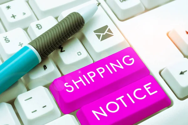 Concereptual Display Shipping Notice Conceptual Photo Ships 지역에서 — 스톡 사진