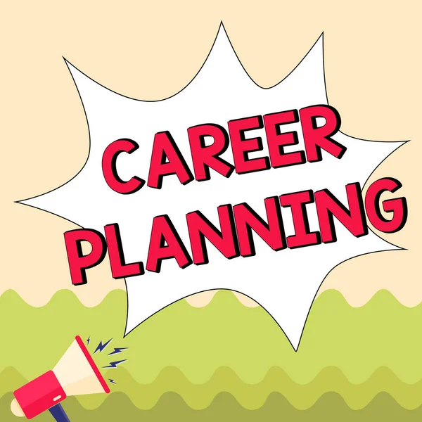 Writing Displaying Text Career Planning Word Written List Goals Actions — Stok fotoğraf