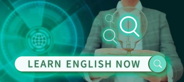 学习英语现在 商业方法可以获得或掌握英语的知识和技能 — 图库照片