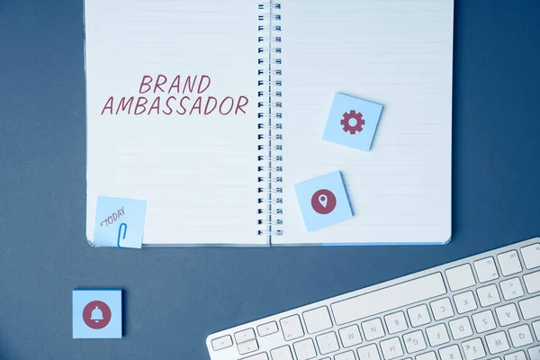 Inspiration Showing Sign Brand Ambassador Internet Concept Agent Accredited Resident — Fotografia de Stock