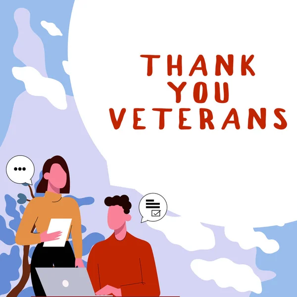 Text Caption Presenting Thank You Veterans Conceptual Photo Expression Gratitude — Photo