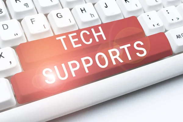 Konzeptionelle Displayunterstützung Durch Tech Supports Internet Konzepthilfe Durch Techniker Online — Stockfoto