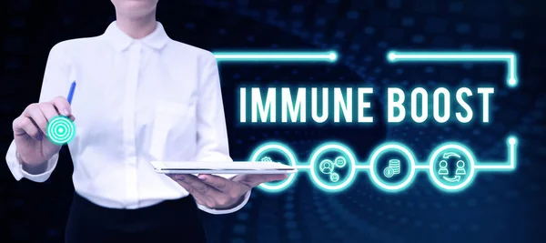 Podpis Tekstowy Przedstawiający Immune Boost Koncepcja Biznesowa Jest Stanie Oprzeć — Zdjęcie stockowe