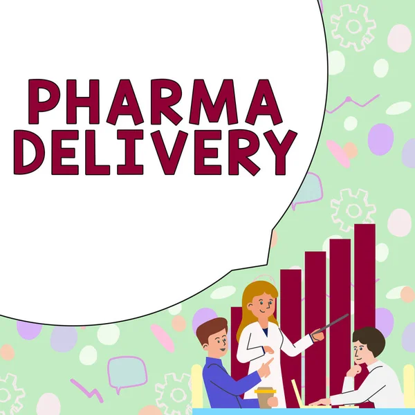 Conceptuele Weergave Pharma Delivery Business Showcase Het Krijgen Van Recepten — Stockfoto