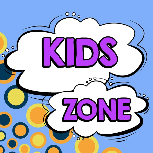 Konzeptionelle Anzeige Kids Zone Business Ansatz Ein Bereich Oder Eine — Stockfoto