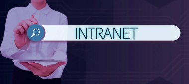 Metin İntranet gösterimi yazılıyor, anlamı yerel ya da kısıtlı iletişim ağı, özellikle de özel ağ