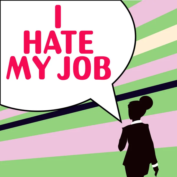 Señal Texto Que Muestra Que Odio Trabajo Idea Negocio Gusta — Foto de Stock