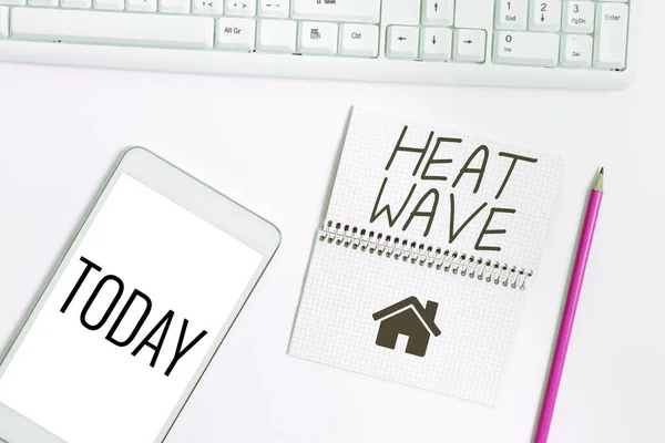 Tegn Viser Heat Wave Business Koncept Længere Periode Med Unormalt - Stock-foto