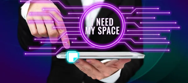 Inspiration Visar Tecken Jag Behöver Space Internet Concept Mig Lite — Stockfoto