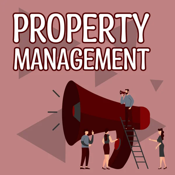 Texto Caligrafia Property Management Word Overseeing Real Estate Valor Preservado — Fotografia de Stock