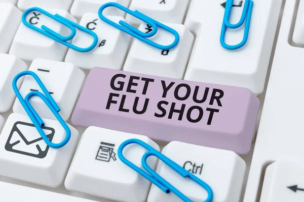 Conceptual caption Get Your Flu Shot, Business idea Acquire the vaccine to protect against influenza