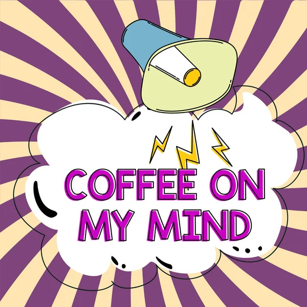 Tekstbord Tonen Koffie Mijn Geest Business Showcase Verslaving Aan Koffie — Stockfoto