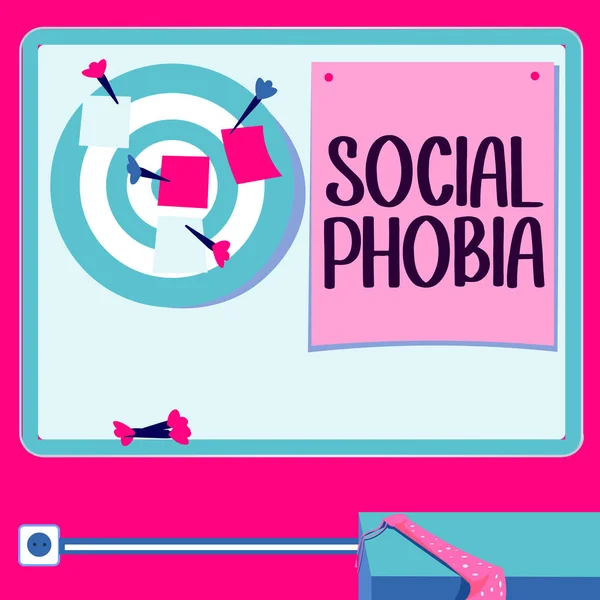 Psaní Textu Sociální Fobie Podnikatelský Koncept Drtivý Strach Sociálních Situací — Stock fotografie