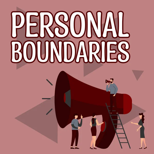 Text Showing Inspiration Personal Boundaries Business Concept Something Indicates Limit — Stock Photo, Image