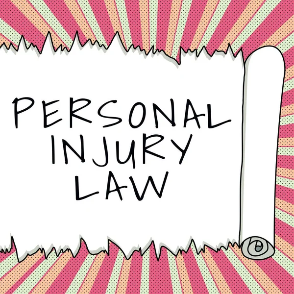 Sign displaying Personal Injury Law, Business idea being hurt or injured inside work environment