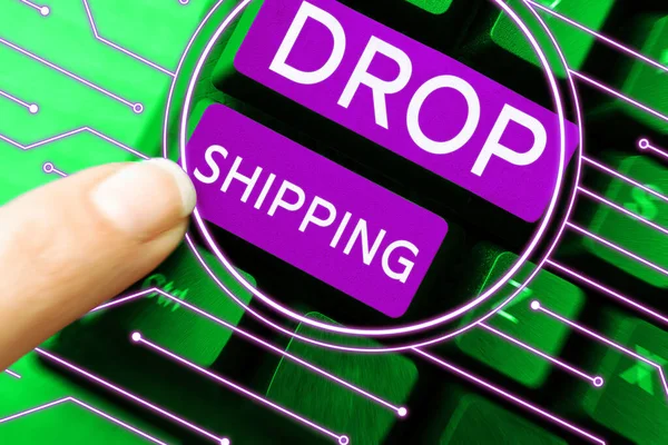 Sign Displaying Drop Shipping Conceptual Photo Send Goods Manufacturer Directly — Stock Photo, Image