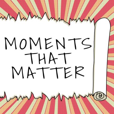 Önemli Anları gösteren metin işareti, Anlamlı pozitif mutlu unutulmaz anlar için kelime