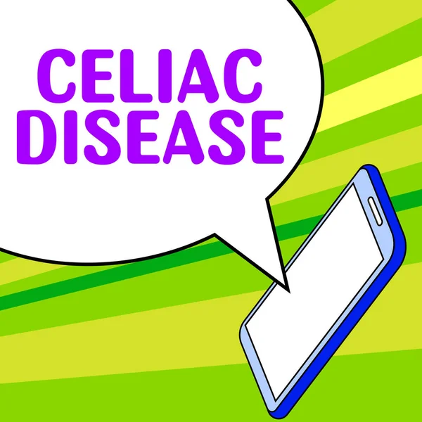 Conceptual Display Celiac Disease Business Overview Small Intestine Hypersensitive Gluten —  Fotos de Stock