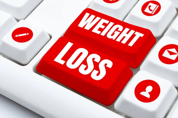 Textzeichen Mit Gewichtsverlust Internet Konzept Verringerung Der Körperflüssigkeit Muskelmasse Reduzieren — Stockfoto