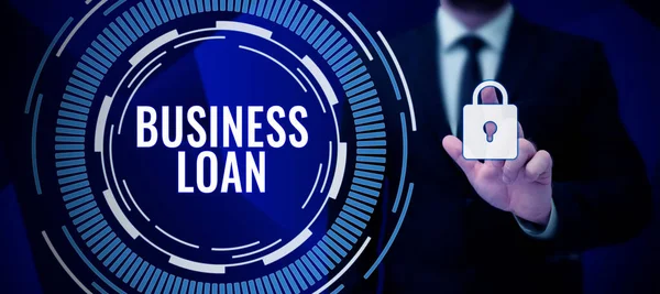 Skriva Text Business Loan Business Showcase Credit Mortgage Financial Assistance — Stockfoto