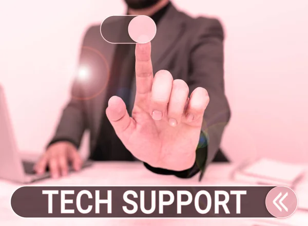 Tech Support Business Schaufenster Unterstützung Von Personen Die Technische Probleme — Stockfoto