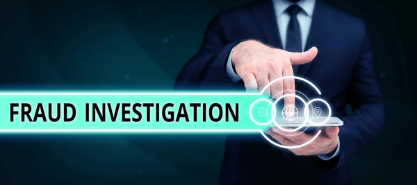 Writing Displaying Text Fraud Investigation Business Showcase Process Determining Whether — Stock Photo, Image