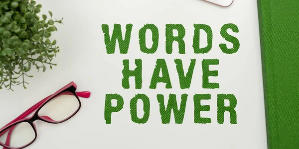 Tulisan Tangan Teks Kata Kata Memiliki Kekuatan Konsep Bisnis Kemampuan — Stok Foto