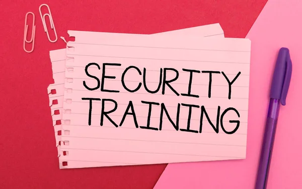 Text sign showing Security Training, Word for providing security awareness training for end users