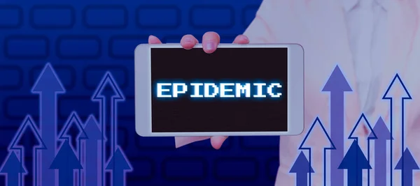 Texto Mostrando Inspiração Epidemia Conceito Significado Ocorrência Generalizada Uma Doença — Fotografia de Stock