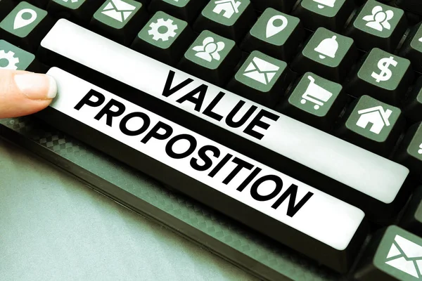 Inspiration Showing Sign Value Proposition Word Service Make Company Product — Stockfoto