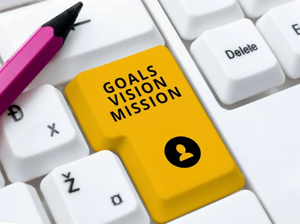 Ziele Vision Mission Geschäftskonzept Praktischen Planungsprozess Verwendet Community Gruppe Helfen — Stockfoto