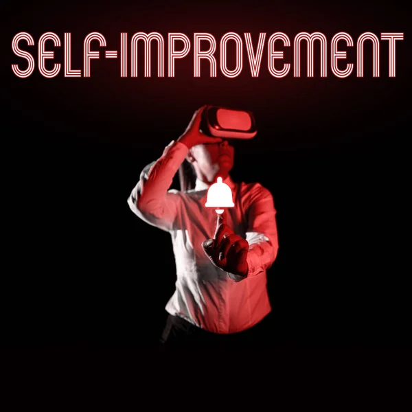 stock image Text caption presenting Self Improvement, Internet Concept process of making yourself a better or more knowledgable