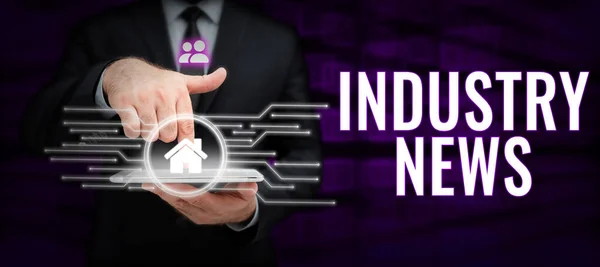 Handschrift Industry News Business Showcase Technisch Marktverslag Manufacturing Trade Builder — Stockfoto