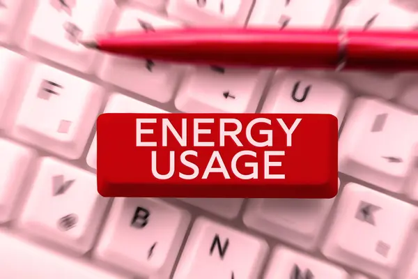 Натхнення Показує Знак Використання Енергії Бізнес Підхід Кількість Енергії Споживається — стокове фото