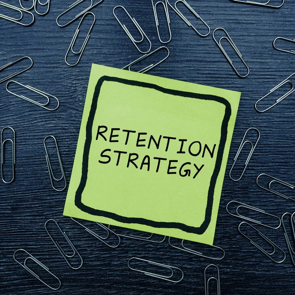 Text Showing Inspiration Retention Strategy Word Written Activities Reduce Employee — Stockfoto