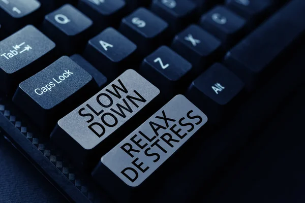 Conceptueel Bijschrift Slow Relax Stress Concept Betekenis Laat Een Pauze — Stockfoto