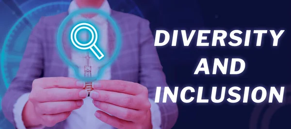 Testo Calligrafia Diversità Inclusione Business Idea Gamma Differenza Umana Comprende — Foto Stock