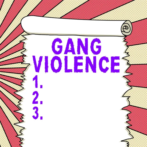 Ruční Psaní Znamení Gang Násilí Koncept Znamená Porušení Zákonů Způsobených — Stock fotografie