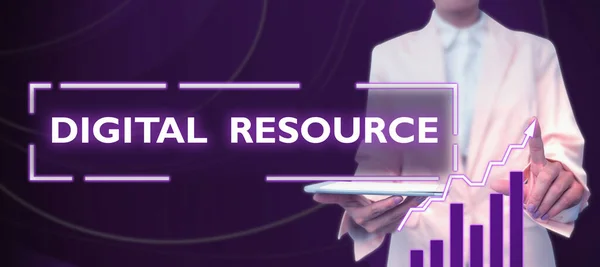 Conceptuele Bijschrift Digital Resource Business Aanpak Inhoud Die Digitaal Verspreid — Stockfoto