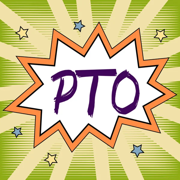 Inspiration showing sign Pto, Word Written on Employer grants compensation for personal leave holidays