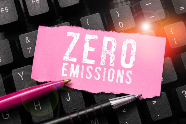 Handwriting Text Zero Emissions Business Idea Emits Waste Products Pollute — Stockfoto