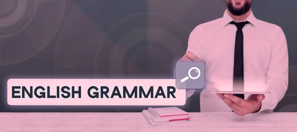 Texto Mano Gramática Inglesa Word Courses Cubre Todos Los Niveles — Foto de Stock