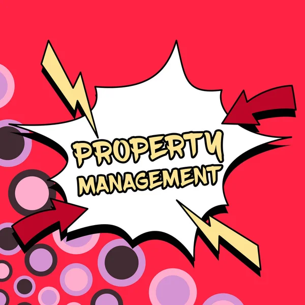 Sign Display Property Management Business Showcase Εποπτεία Της Ακίνητης Περιουσίας — Φωτογραφία Αρχείου