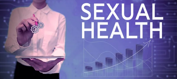Texto Que Muestra Inspiración Salud Sexual Enfoque Empresarial Cuerpo Más — Foto de Stock