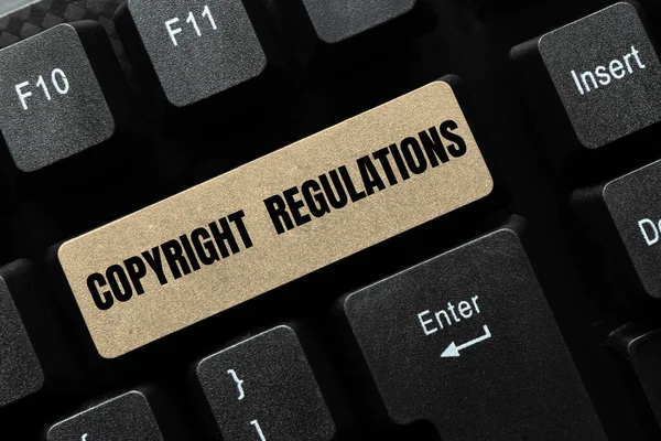 Handschriftlicher Text Urheberrechtsvorschriften Internet Konzept Das Die Ursprünglichen Werke Der — Stockfoto