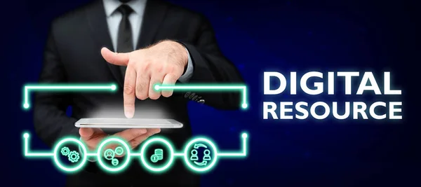 Conceptual Display Digital Resource Business Overview Content Distributed Digitally Internet — Stockfoto